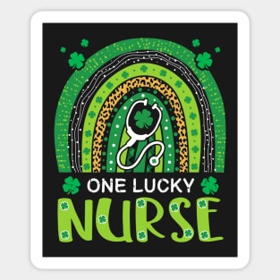 Lucky Nurse St. Patrick's Day Nurse Lucky Shamrocks Rainbow Sticker